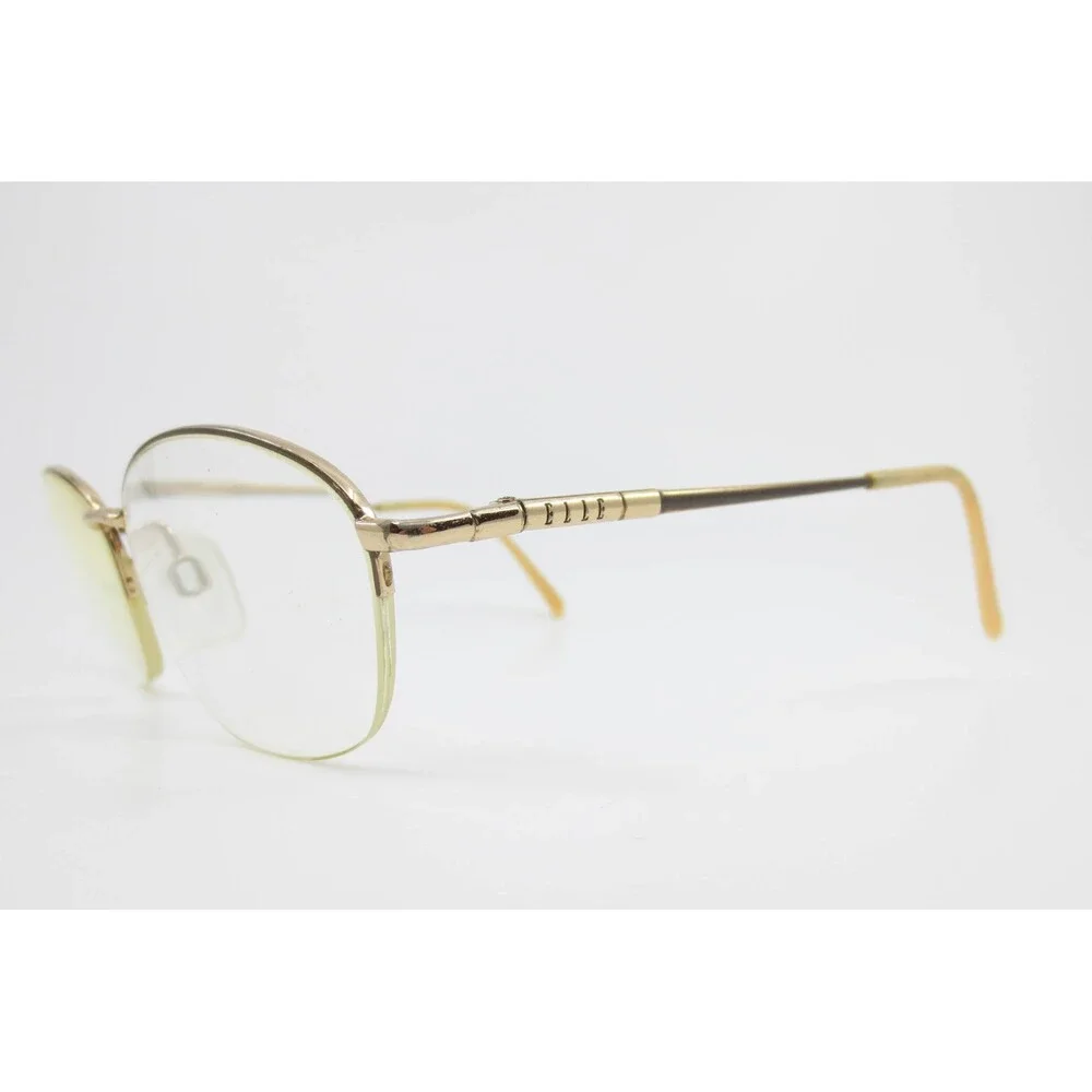 Elle EL2541 Gold Semi Rimless Oval Eyeglasses Frames 140mm Color BR